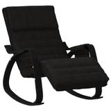 vidaXL Rocking Chair Lounge Chair Accent Chair Rocker Armchair Black Fabric