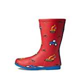 Joules Girl's Jnr Roll Up Mid Calf Boot, Red Motors, 3 UK Child