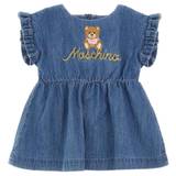 Moschino Baby Girls Denim Dress Blue - 9/12 / BLEACH LIGHT BLUE
