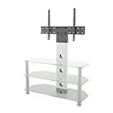 YESJmn TV Mount Stands Clear Glass Combi TV Stand With TV Bracket for 32" - 60" TVs - 90cm