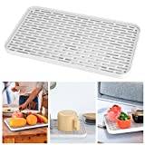 SZJYG Dish Drainers with Drip Tray, Draining Board with Drip Tray, Dish Drying Mat, Water Drip Tray Holder, Food Serving Tray, Dinner Tray