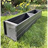 RUDDINGS WOOD Large Long Wooden Planter Trough Garden Outdoor Flower Pot Boxes Plant Container Charcoal Black 120 cm Fully Assembled