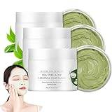 Luxiaskins Tea Tree Pore Cleansing Facial Mask,Joy Pretty Tea Tree Acne Removal Clay Mask,Tea Tree Deep Cleansing Facial Mask,Clay Mask For Blackheads And Pores,For All Skin Types (3PCS)