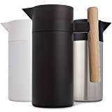 Hastings Collective Thermal Coffee Carafe 1 Litre - Stainless Steel Double Walled Vacuum Insulated Carafe - Thermal Coffee Pot Thermos, Travel Size Beverage Dispenser with Tea Infuser (Black)