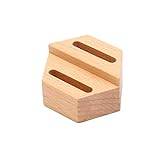 Loufy Wooden Hexagon Heart-Shaped Ring Present, Couple Ring Present, Gift Ring Holder (Double Slot)