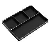 Weikeya Screw Tray, RC Repair Tool Tray, 4 Grids, Practical, Widely Used, with Magnetic Pad for RC Helicopter (Black)