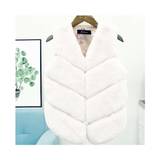 (White, 5-6 Years) Winter Kids Girl Fluffy Faux Fur Vest Coat Thicken - Multicoloured - 5-6yrs