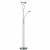 Endon Monaco Mother and Child Floor Lamp In Satin Chrome Finish