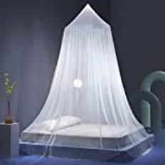 Mosquito Net, Bed Canopy Bed Tent Large Dome Hanging Bed Net White Pop-Up Net for Travel Single Double Bed King Size Princess Crib Great, Indoor Outdoor Use 0.6 * 2.5 * 11m