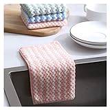 ROBAUN Kitchen Cloths Mop Rag Microfiber Scouring Pad Cleaning Fabric Napkins Wipes House Products Home And Comfort Compatible With Washing Dishes (Color : Pink, Size : 25X25cm 10 Pcs)