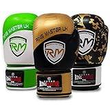 RingMaster Boxing Gloves Bag Punch Focus Mitts Training MMA Sparring Martial Arts kickboxing (Gold-Black, 16oz)