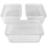 We Can Source It Ltd - 50 x Clear Plastic Takeaway Food Containers with Lids Microwave, Freezer & Dish Washer Safe - 650ml