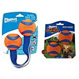 Chuckit! Ultra Duo Tug Dog Toy, 6 cm, Medium & Ultra Ball, Durable High Bounce Rubber Dog Ball, Launcher Compatible, 2 Pack, Medium