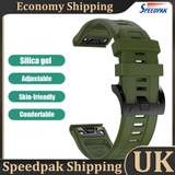 Silicone strap for garmin fenix 7/6 pro/5 22mm sport watch bracelet (green)