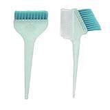 Hair Dye Comb, 2Pcs Soft Nylon Exquisite and Safe Portable Hair Dye Brush for Home (Green)