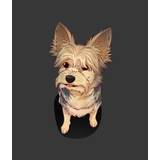 Cartoon Custom Dog Portrait Mounted Canvas Print - 3 / 33cm x 41cm / Pink