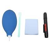 Professional Camera Cleaning Kit, 4-in-1 Camera Lens Cleaning Kit, with Jelly Pen Anti Static Cloth Manual Blower Lens Pen Remove Dirt Stains Dust Fingerprints (Blue)