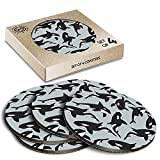 4 x Eco Boxed Cork Coasters - Killer Whale Orca Drink Cup Mug Glass Table Mat #15945