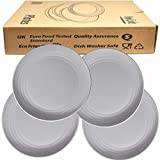 NowCooks Unbreakable Plates Set of 4, UK/EU Tested, Plastic Plate, Perfect for Parties, picnics, Camping and Caravans, Safe for Kids & Adults (Grey, Large)