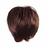 Hair Softener Women's Wig Black Small Curly Wavy Fiber High Temperature African False Head Cover Curly Human Hair Wig Glueless Lace Front Human Bob Hair Curl Enhancer for Wavy Hair (Brown-1, One Size)