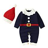 Newborn Photography Outfits Sweater for Babies Newborn Infant Boy Girl Christmas Knitted Sweater Baby Jumpsuit Romper Cotton 1 Piece Hat Caps Outfits Clothes Set 12 Month Boy Sweatshirt Baby Ones