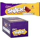 Cadbury Snack Shortcake Chocolate Biscuit 40g x Case of 36 | shortcake biscuits covered in Cadburys milk chocolate | Individually Wrapped - Pack of 4 biscuits | Sold by Essential Products