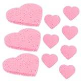 DOITOOL 30 Pcs Facial Cleaning Sponges Package Cleansing Pads for Face Facial Cleaner Heart Shape Face Sponge Make up Sponges for Face Dermaplaning Tool Pink Sponge Cloth Compression Miss