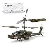 JANTY Remote Control Helicopter, S109H Apache RC Helicopter, 2.4G RC 3CH Dual-Prop Gyro Stabilized Aircraft Helicopter with Bright Night Navigation Lights, Easy to Fly for Kids (RTF Version)