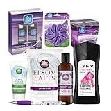 Lavender Beauty Spa Set - Gifts for Women | 8pc Relaxation Bath Set - Bath Oil, Bath Salts, Hand Cream, Shower Gel, Fragrance Oil, Wax, and More | Lavender Scent Lovers Bundle with Sinta Gifts Pen