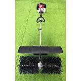 Power Broom Sweeper Cordless,43CC Gas Powered Broom,Walk-Behind Outdoor Hand Push Sweeper for Lawn Leaf Artificial Turf Grass Gravel Cleaning 