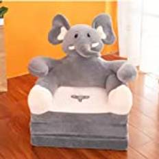 Three Layers of Folding Kids Sofa/Children Sofa/Lazy Sofa/Armchair Flip Open Plush Foldable Mini Sofa Softtoy Cute Cartoon Design Baby Seat Couch (Not Cover!with Liner Filler) (Grey Elephant)