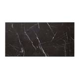 GoodHome Elegance Black Gloss Plain Marble Effect Rectangular Ceramic Floor Tile Sample