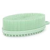 FREATECH Silicone Body Scrubber Gentle Exfoliating Bath Shower Body Cleansing Brush, More Hygienic Than Loofah, Easy to Clean and Durable, for Men Women Kids, Sensitive Skin, Mint Green