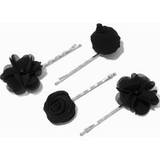 Claire's Black Tulle Flower Pearl Hair Pins - 4 Pack