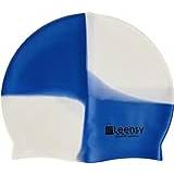 Adult Swimming Hat Swim Cap Professional Swimming Cap Made From Non Tear Silicone | Lightweight Bathing Caps | Stretchable and Comfortable|Competition Adult Mens or Womens (White + Royal Blue)