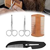 Beard Shaper Comb Kit, Mustache Folding Comb Beard Comb for Home for Salon