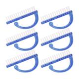 6pcs nail cleaner brush grip fingernail pedicure manicure tool blue cleaning