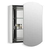 20" W x 31" H Aluminum Single-Door Bathroom Medicine Cabinet with Mirror, Recessed or Mount, Frame Wall Mounted Mirror