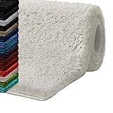 casa pura Non-Slip Bath Mat SKY Soft, Modern, Shaggy Bathroom Rug with Dense Absorbent Pile High Thickness Quick Drying, Machine Washable (Ivory, 50 x 60 cm)