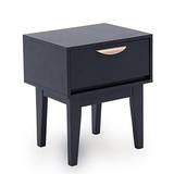 Lanus Wooden Bedside Table With 1 Drawer In Blue