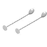 Kosma set of 2 Cocktail Mixing Spoon with Masher Stainless Steel | Twisted Bar Spoon | Cocktail Spoon - 11"