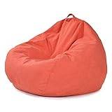RHDFKOD Large Size Bean Bag Chair Cover, Bean Bag Cover Without Filler Washable Linen Material Bean Bag Cover for Living Room Bedroom,red,47.2"*47.2"