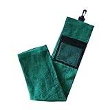 Aurgiarme Golf Towel For Men Woman Microfiber Golf Towel With Clip And Golf Ball Mesh Pocket Suitable Size For Golf Cart Bag Golf Towel With Clip Golf Towel Clip