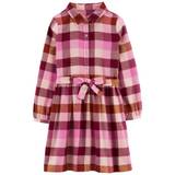 Carter's Kid Girls Plaid Cotton Flannel Shirt Dress 7 Pink