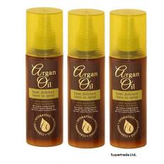 Argan oil heat defence leave in spray with moroccan argan oil extract 150ml x 3
