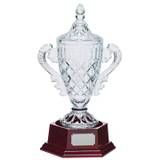 Lindisfarne Champion Cut Crystal Vase, Lid & Base Cup 31.5cm (12.5")