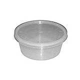 We Can Source It Ltd - Round Microwave, Clear Plastic Food Containers with Lids - Perfect for Freezing, Storage and Takeaway Hot and Cold Food - 12oz Microwave Safe Plastic Container - Pack of 100