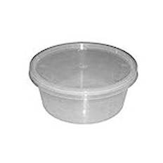 We Can Source It Ltd - Round Microwave, Clear Plastic Food Containers with Lids - Perfect for Freezing, Storage and Takeaway Hot and Cold Food - 12oz Microwave Safe Plastic Container - Pack of 100