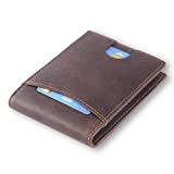 Scrodcat Genuine Leather RFID Blocking Wallet with Money Clip-RFID Blocking Wallet | Credit Card Holder | Travel Wallet | Minimalist Mini Wallet Bifold for Men with Gift Box (Brown)