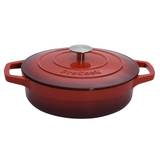 Red Shallow Cast Iron Casserole Dish 2.5L - Cookware by ProCook